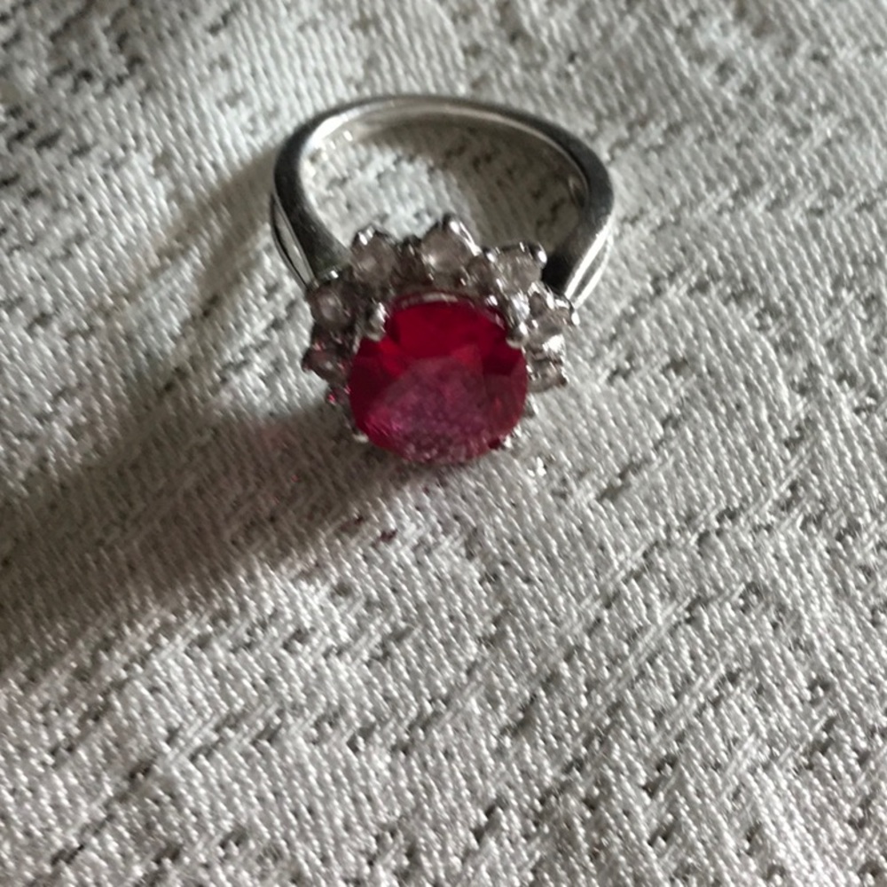 Size 7. Lab Created Ruby With White Sapphires - image 6